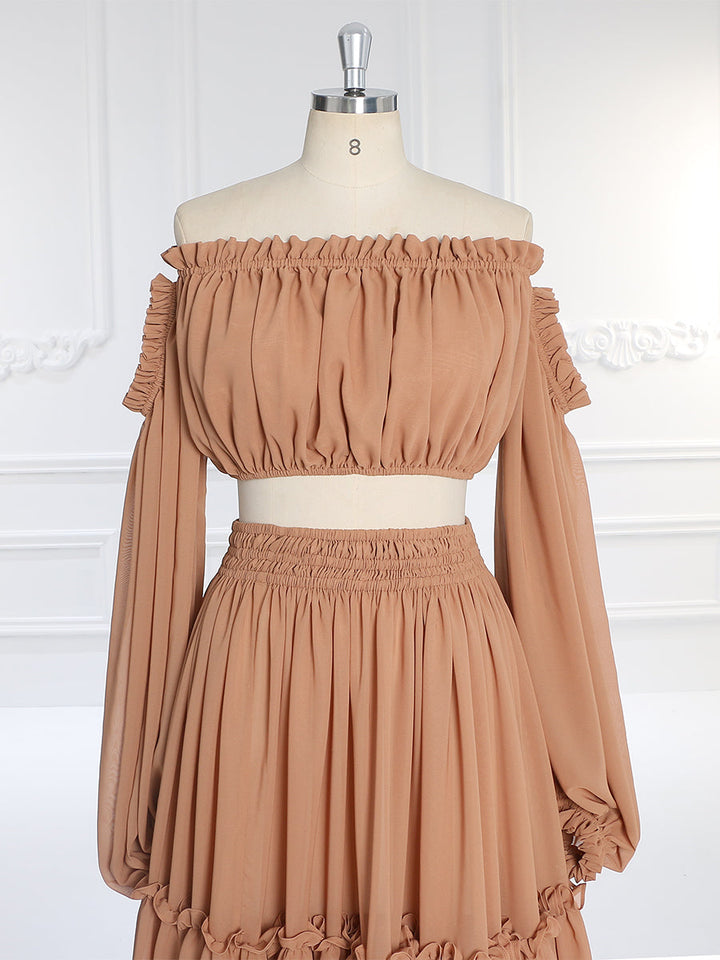 Boho 2-teiliges Set für Damen, Maxikleid, Fotografie-Kleid, YW230317-2 