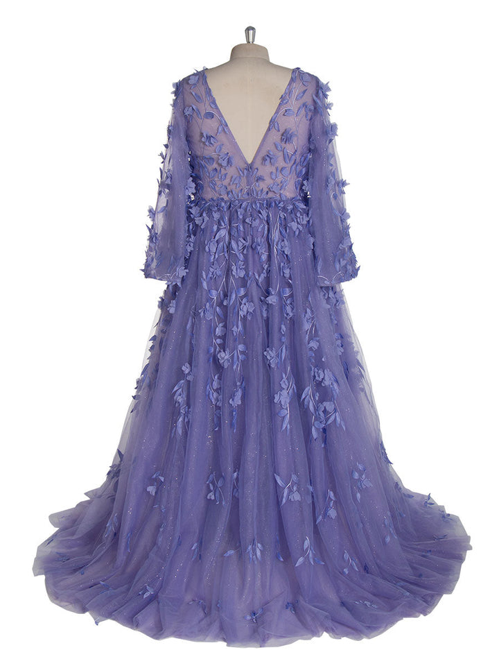 Wunderschönes Ballkleid mit Blumenspitze in Übergröße YW240115 