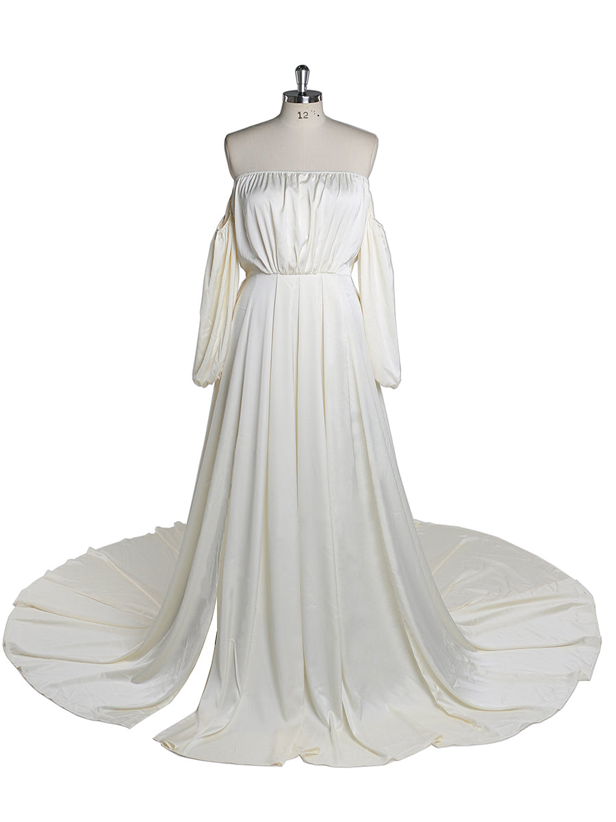 Schulterfreies Umstandsabendkleid Lang Schwangere Frauen Ausgefallene Schwangerschaft Elegence Maxikleid Fotoshooting Kleider YD211103 
