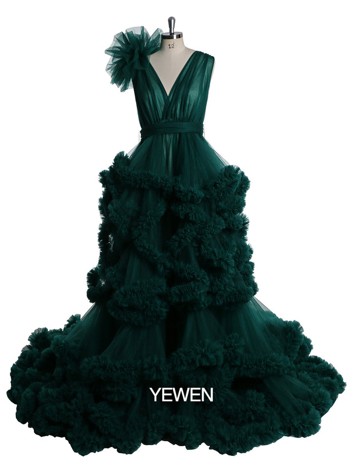 1M Schleppe Wolkenstil Damen Ballkleid Hochzeitsfotografie Kleid Umstandskleid für Fotoshooting YW220936 