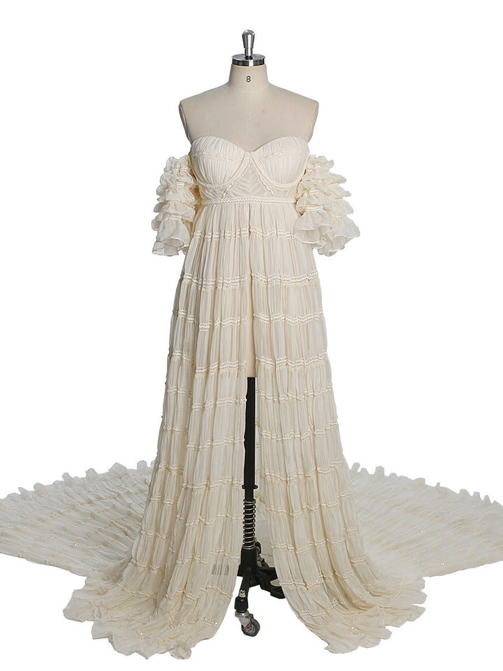 Chiffon-Korsett-Fotoshooting-Kleid, Bohemian-Stil, Umstandskleid für besondere Anlässe, YEWEN YW231033 