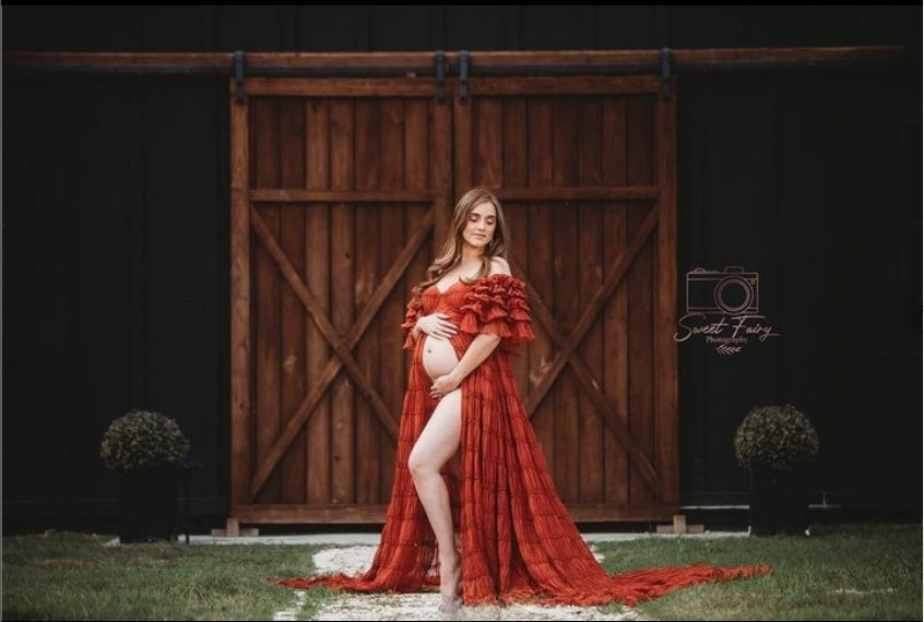 Chiffon-Korsett-Fotoshooting-Kleid, Bohemian-Stil, Umstandskleid für besondere Anlässe, YEWEN YW231033 