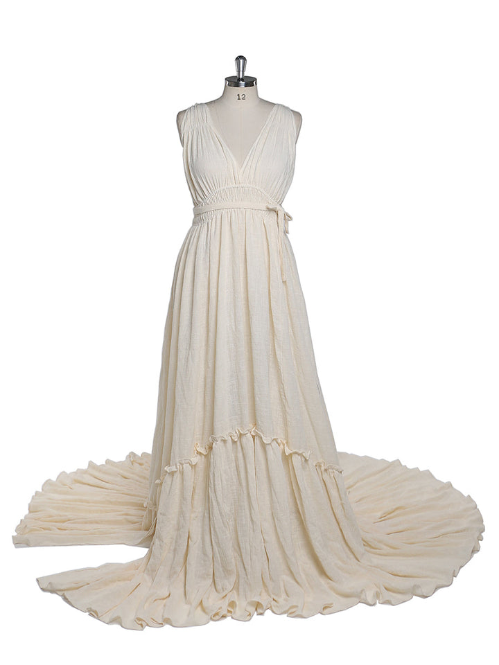 Abendkleider mit V-Ausschnitt und Stretch-Taille, Fotografie-Kleid, Babyparty-Kleid für Schwangere, YEWEN YD211009