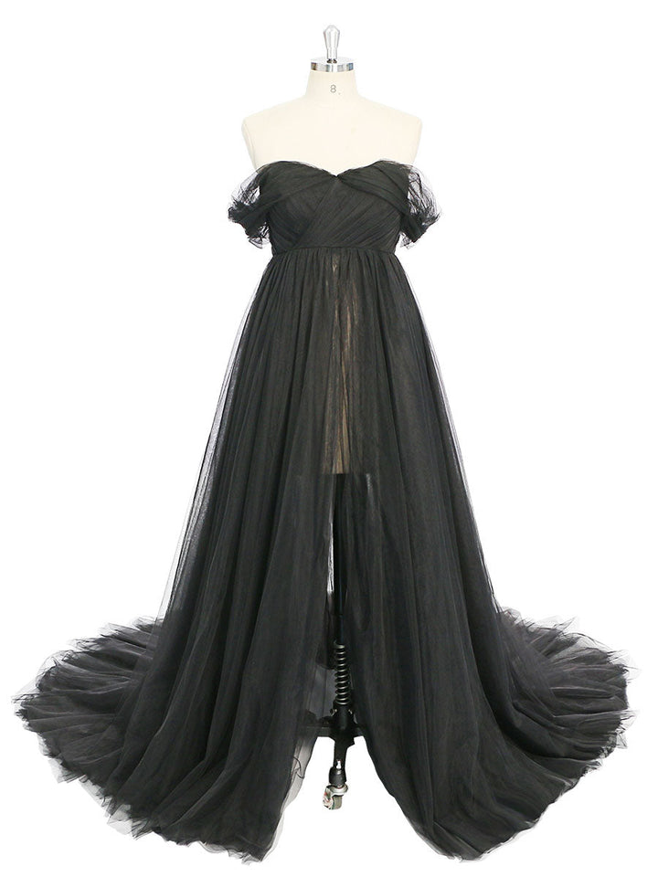 Schulterfreies Umstandskleid, Schwangerschafts-Requisite, Maxikleid für Fotoshootings, YW231052 