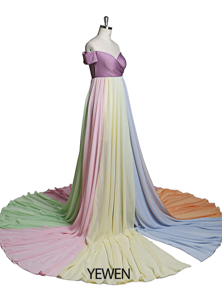 Umstandskleid für Fotoshootings Schwangere Ausgefallene Fotografie-Requisiten Schwangerschaftskleid Elegence Maxikleid Fotoshooting YW220104 