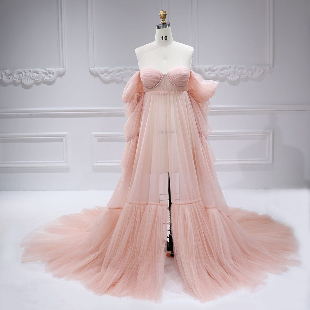 Tulle Maternity Dress for Photo Shoots, Corset Back Maternity Gown for Photoshoot