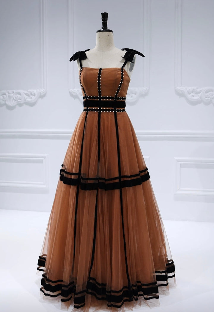 Spaghetti Strap, Rhinestone Tulle Ball Gown