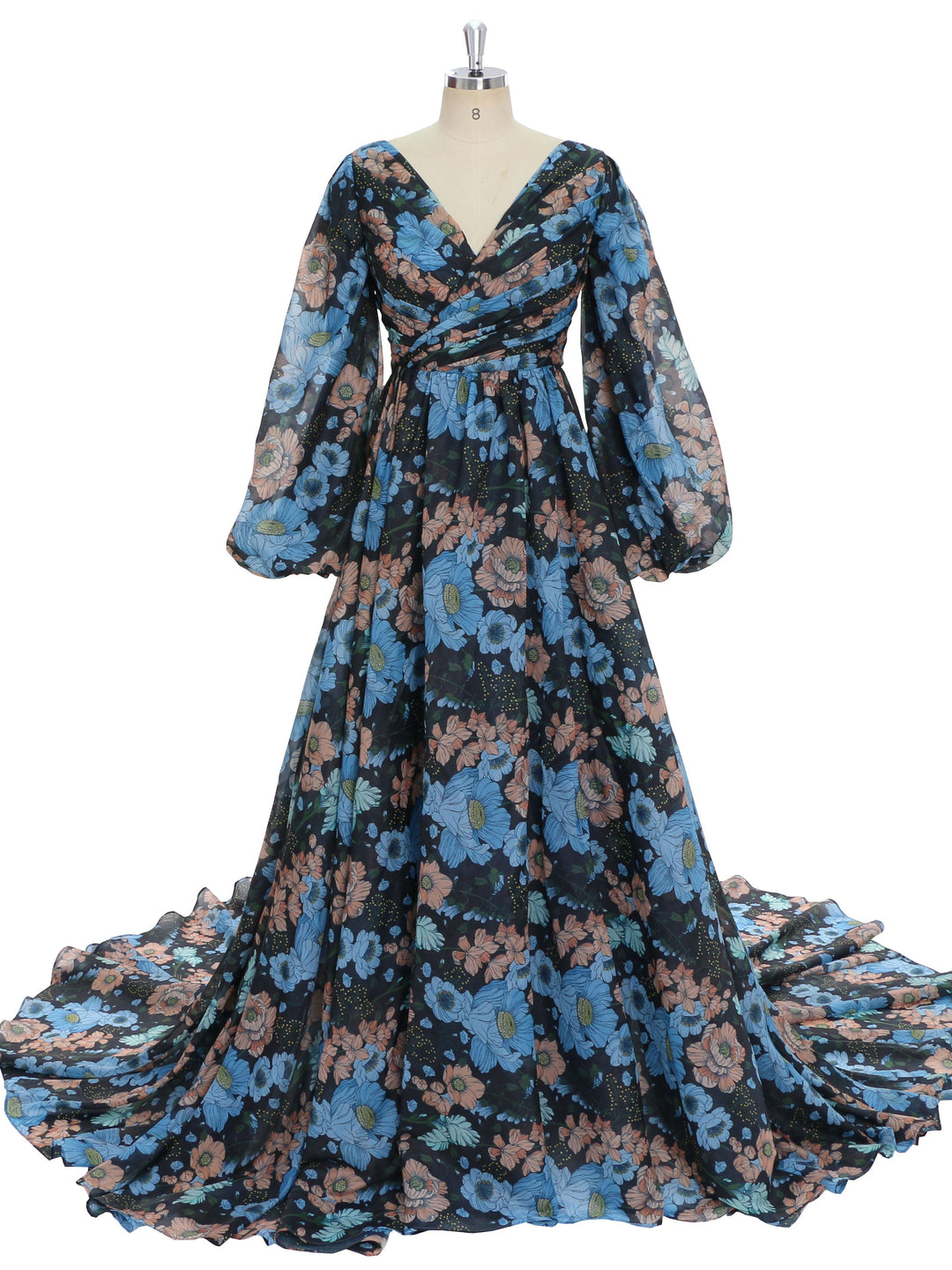 Organza Seersucker Floral Print Prom Dress ,Photoshoot Dress