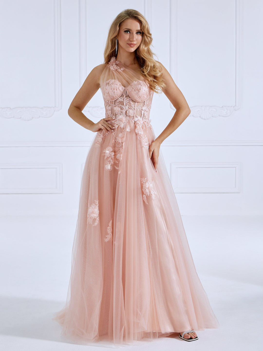 One Shoulder , Side Slit,  Long Dress Elegant, Prom Dress
