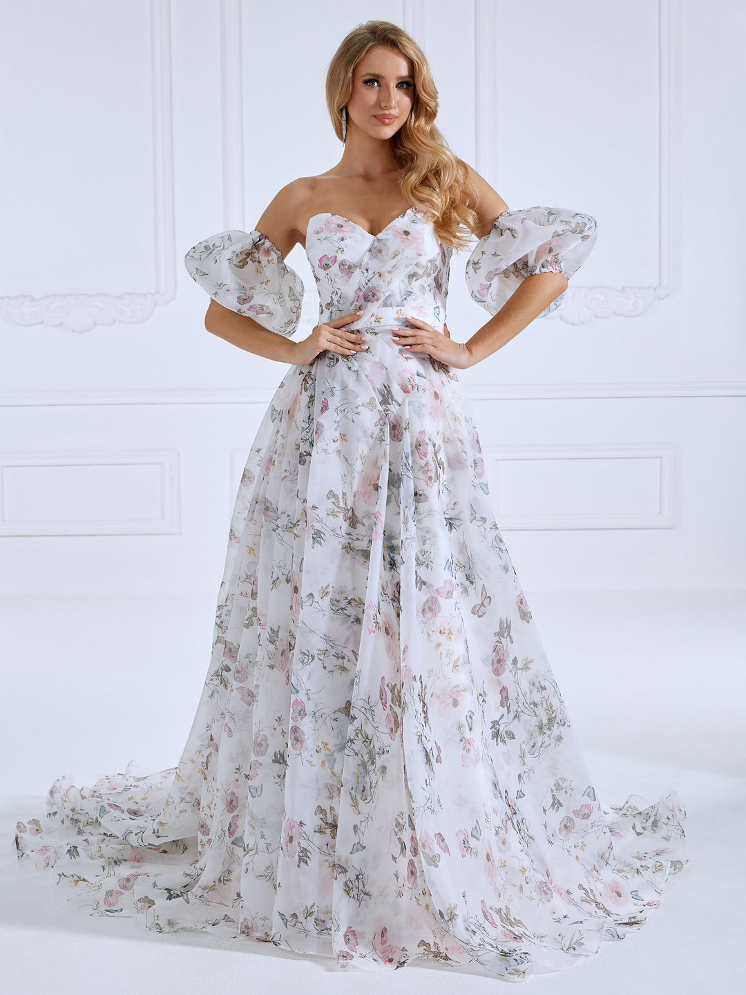 floral wedding dresses with color
