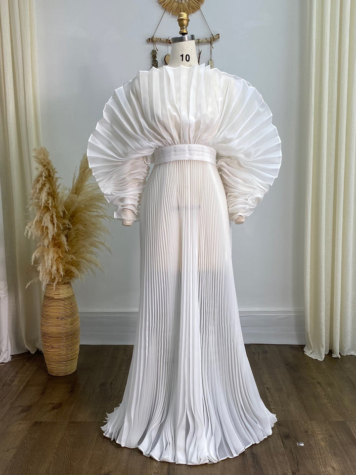 Modisches, verdicktes, plissiertes Organza-Umstandskleid für Fotoshootings YW230726