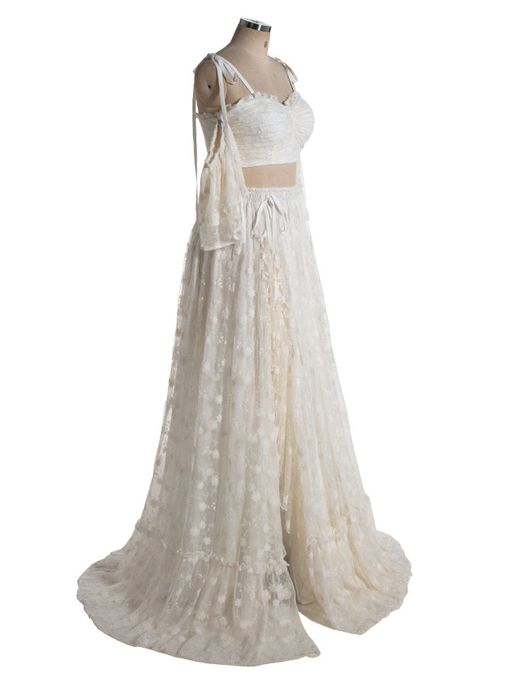 Boho 2 Piece Set , Lace Dress for Photo Shoot, Woman Maxi Dress, Photography Props