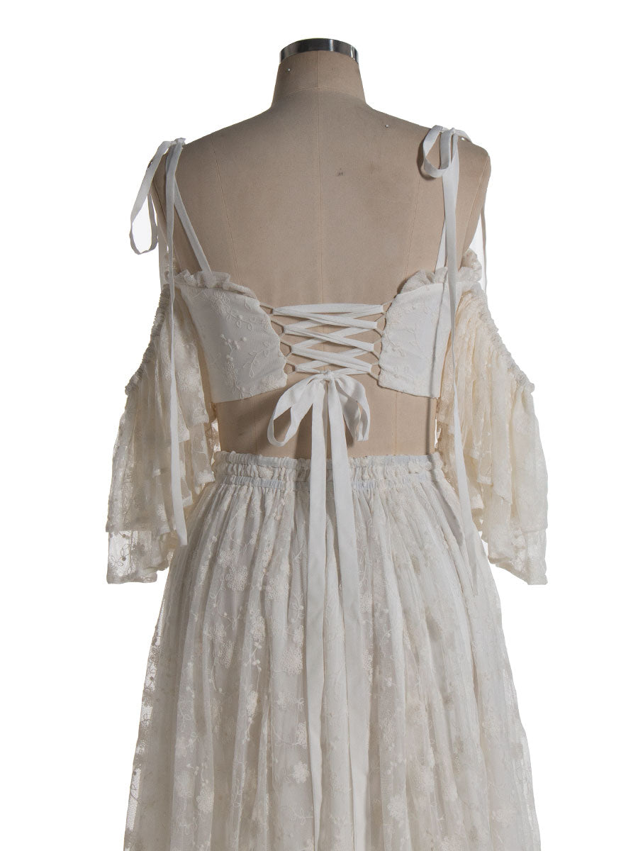 Boho 2 Piece Set , Lace Dress for Photo Shoot, Woman Maxi Dress, Photography Props