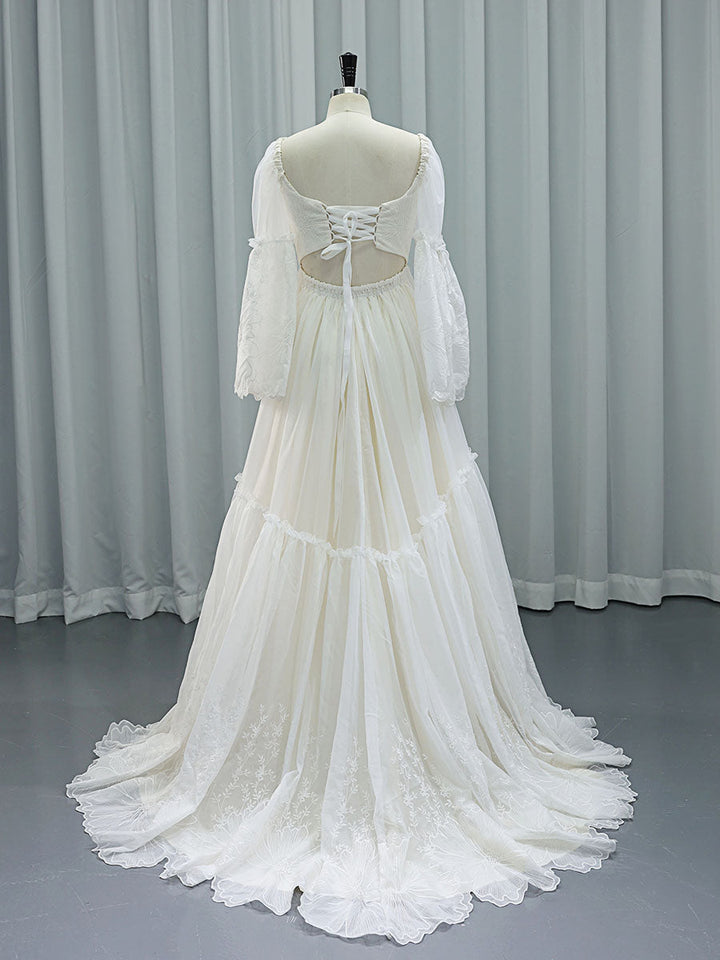 Elegantes Spitzenkleid für Fotoshooting Umstandskleid Babyshower Kleid Bohemian Brautkleid YW231085 