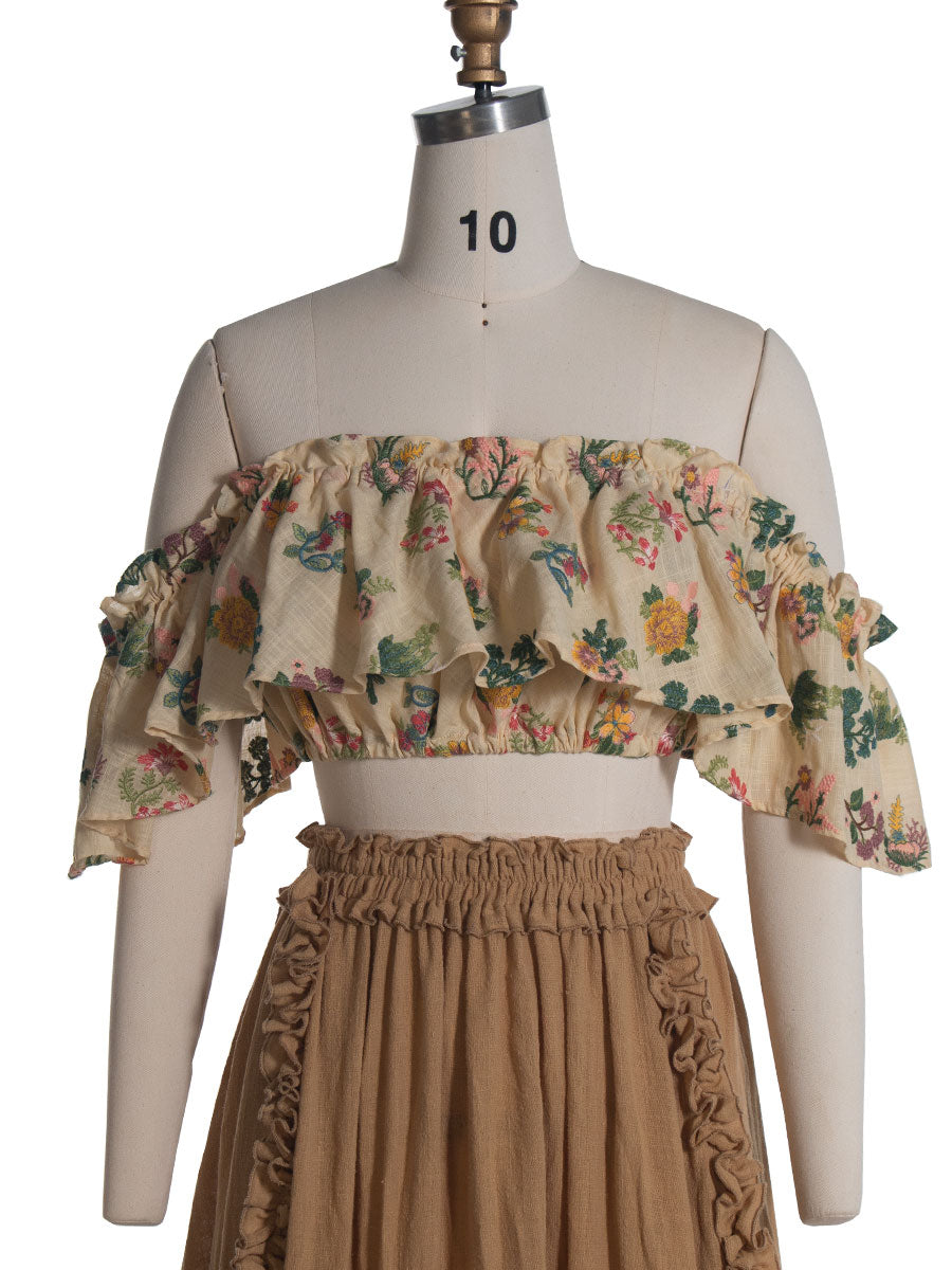 2-teiliges Set für Boho-Umstandsfotoshooting, Bohemian-Maxikleid YW231101 