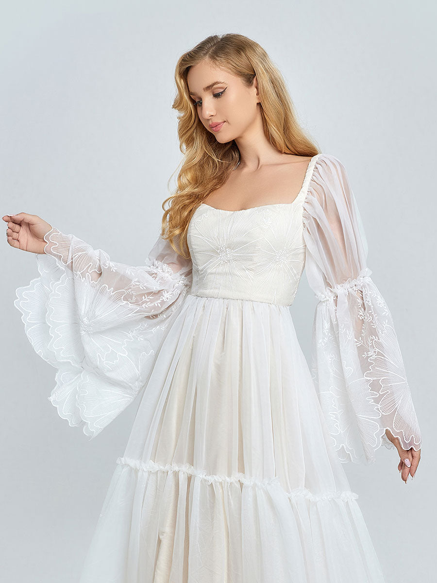 Elegantes Spitzenkleid für Fotoshooting Umstandskleid Babyshower Kleid Bohemian Brautkleid YW231085 
