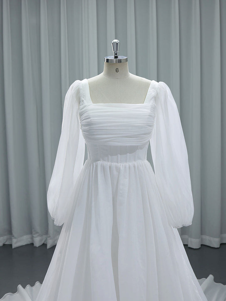 Lange Ärmel Farbige Brautkleider Seide Einzigartige Brautkleider mit Farbe YW231150 