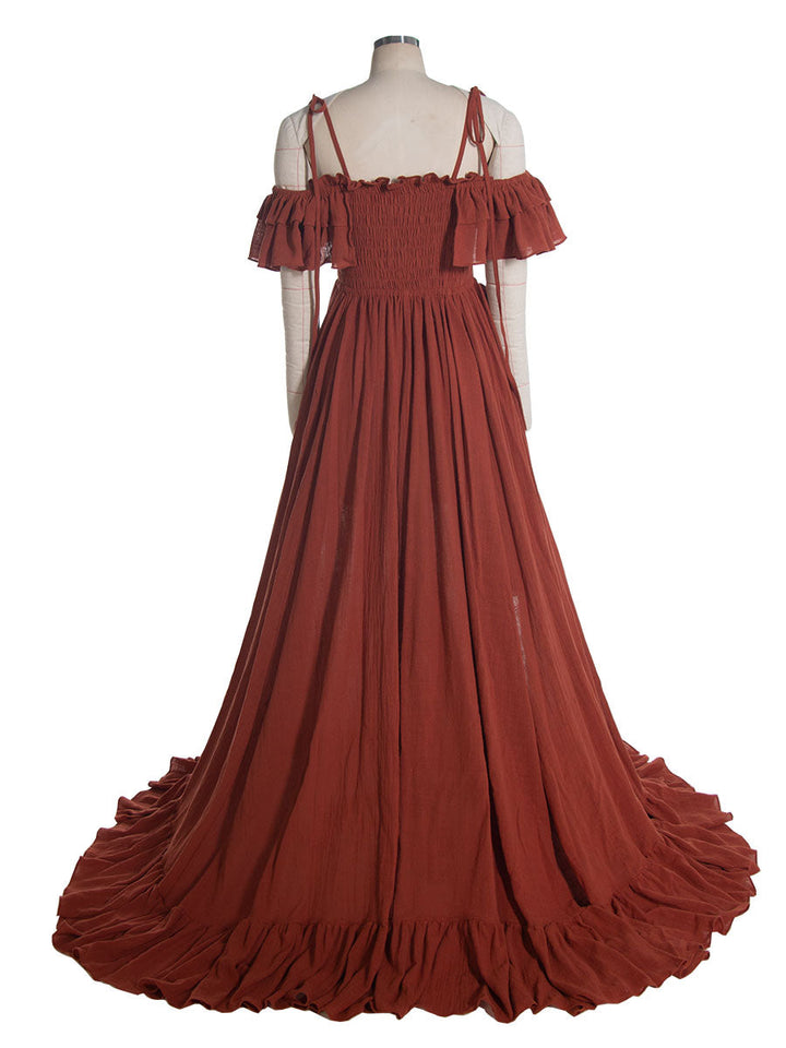 Boho Chic Maxikleid aus Baumwolle, Bohemian-Kleid für Fotoshootings YW240121 