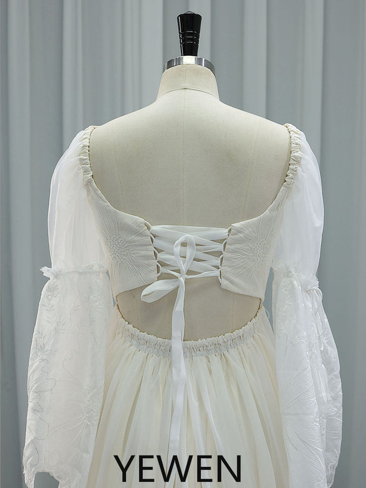 Elegantes Spitzenkleid für Fotoshooting Umstandskleid Babyshower Kleid Bohemian Brautkleid YW231085 
