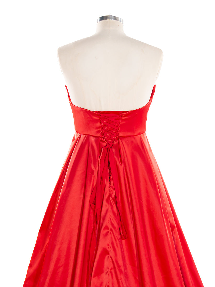 Rotes Umstandskleid für Fotoshooting Babypartykleid für Fotoshooting mit langer Schleppe YW240039