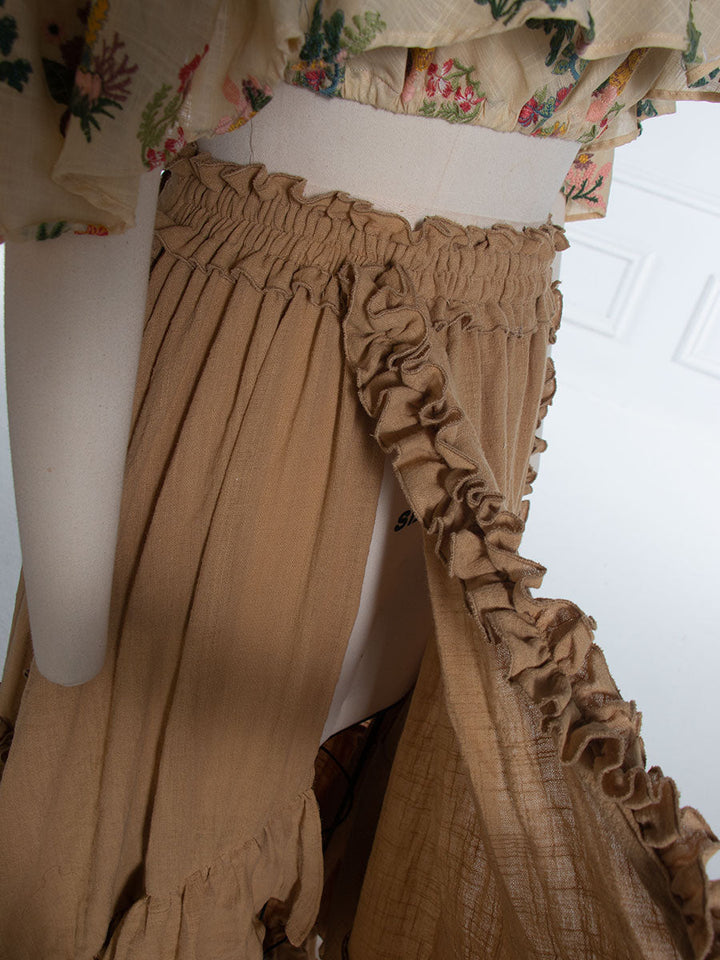 2-teiliges Set für Boho-Umstandsfotoshooting, Bohemian-Maxikleid YW231101 
