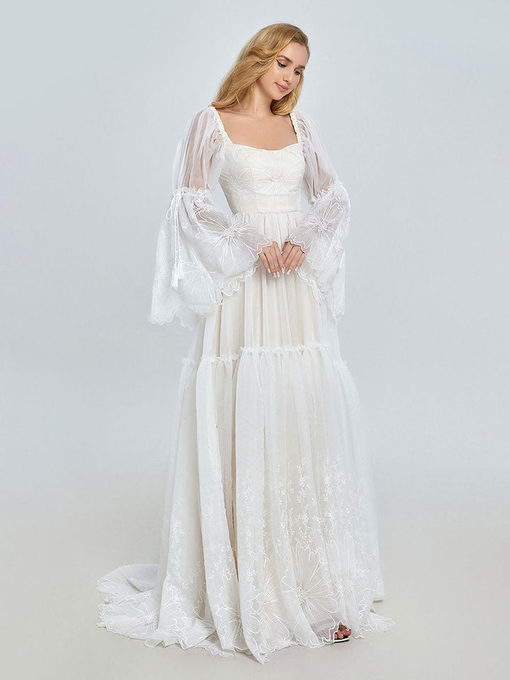 Elegantes Spitzenkleid für Fotoshooting Umstandskleid Babyshower Kleid Bohemian Brautkleid YW231085 