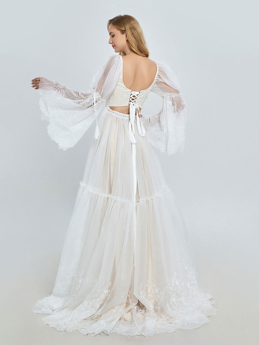 Elegantes Spitzenkleid für Fotoshooting Umstandskleid Babyshower Kleid Bohemian Brautkleid YW231085 