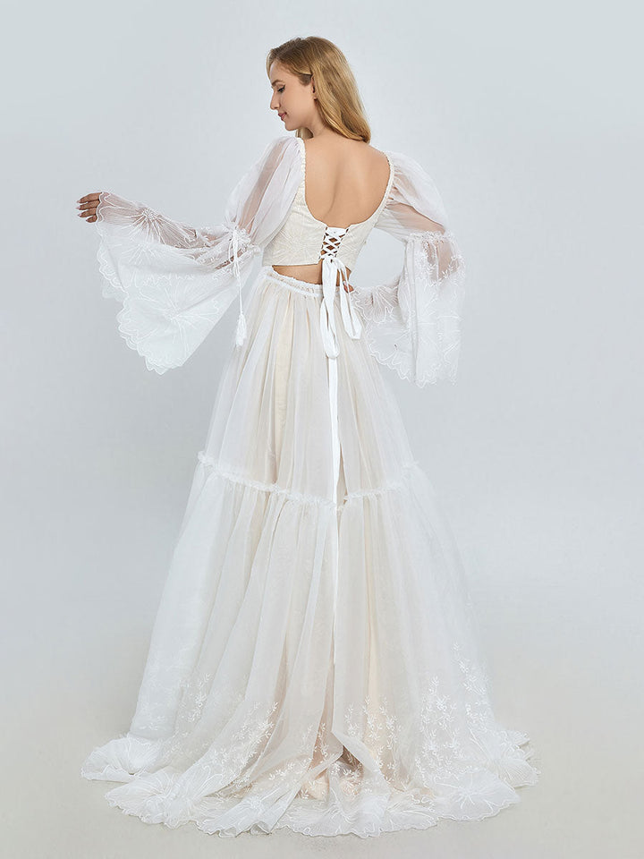 Elegantes Spitzenkleid für Fotoshooting Umstandskleid Babyshower Kleid Bohemian Brautkleid YW231085 