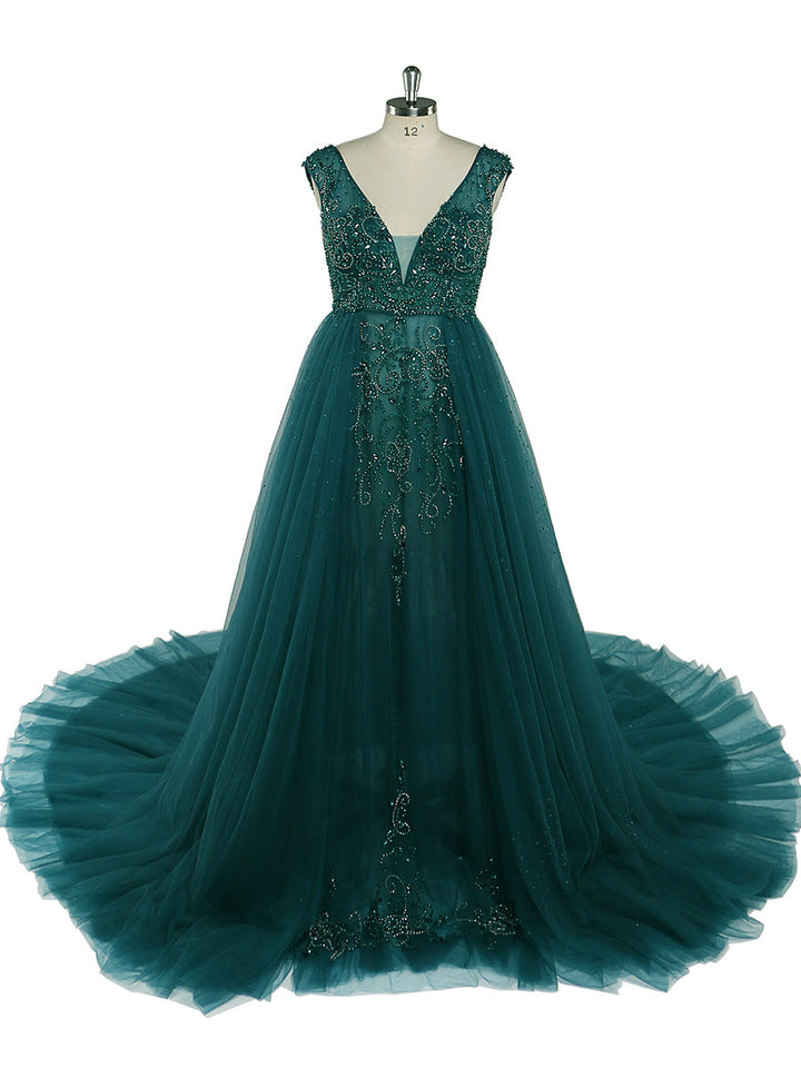 Perlenbesetztes Umstandskleid mit V-Ausschnitt für Fotoshootings, elegantes ärmelloses Maxikleid, Fotografie-Kleid 