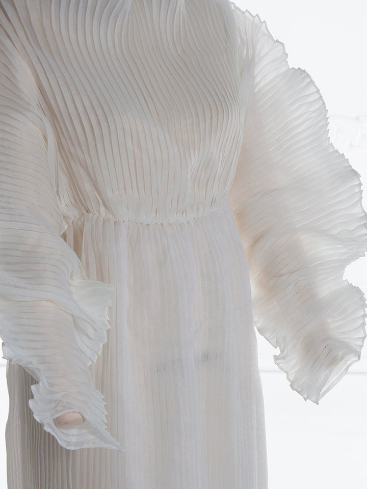Modisches, plissiertes Organza-Umstandskleid für Fotoshootings, Kleid für Schwangerschaft, Fotoshooting, Babyparty-Kleid YW240006