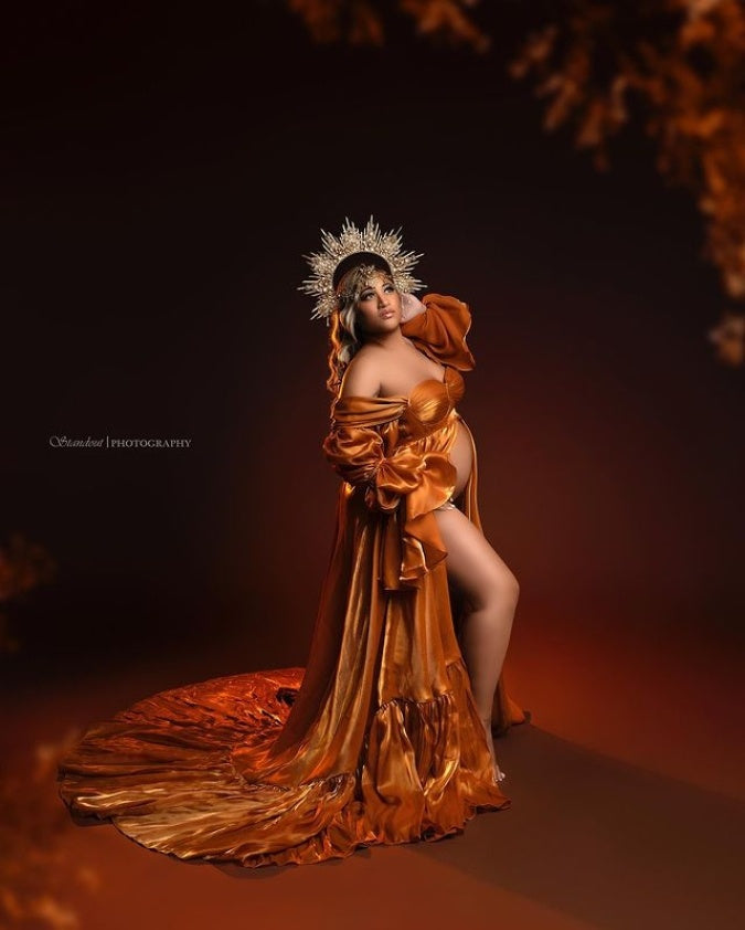 Umstandskleid mit hoher Taille für Fotoshootings, Fotografie-Requisiten YW231009 