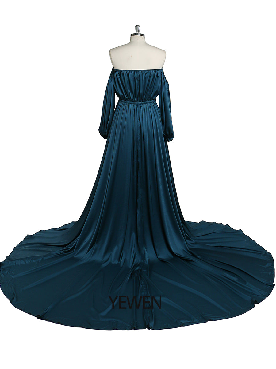 Schulterfreies Umstandsabendkleid Lang Schwangere Frauen Ausgefallene Schwangerschaft Elegence Maxikleid Fotoshooting Kleider YD211103 