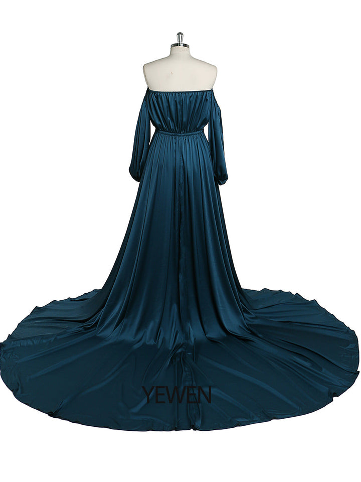 Schulterfreies Umstandsabendkleid Lang Schwangere Frauen Ausgefallene Schwangerschaft Elegence Maxikleid Fotoshooting Kleider YD211103 