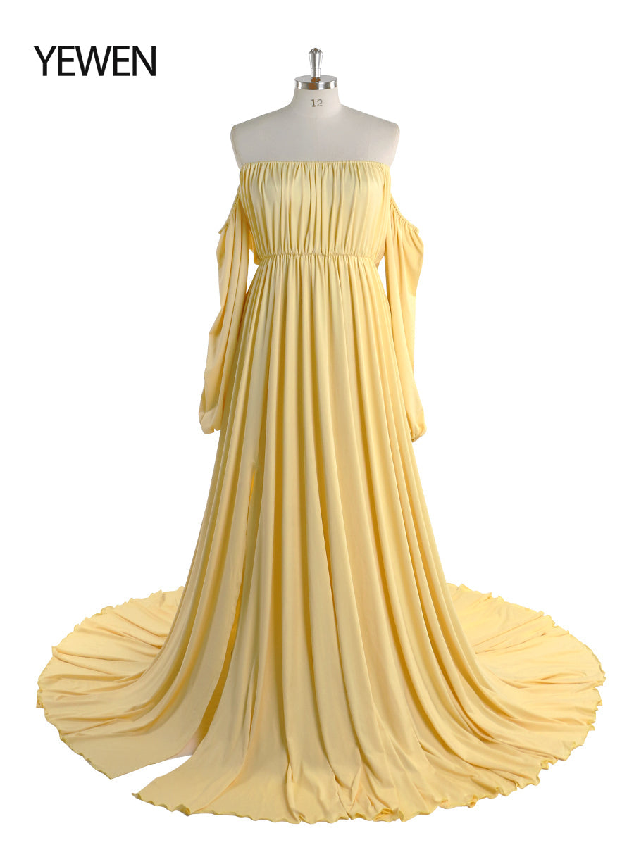 Trägerloses Umstandsabendkleid, lang, für Schwangere, ausgefallenes Schwangerschafts-Elegence-Maxikleid, Kleider für Fotoshootings, YW220109