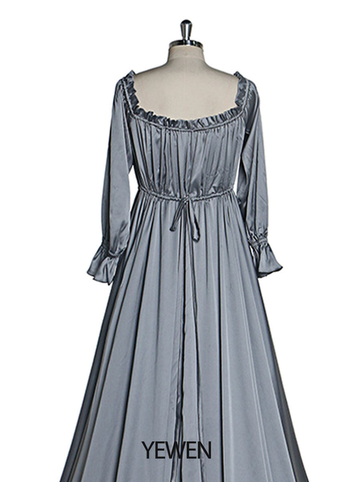 Verstellbare Schulter, volle Ärmel, Abendkleider, lange Strandfotografiekleider, Babypartykleid für Schwangere, YEWEN YD21801 