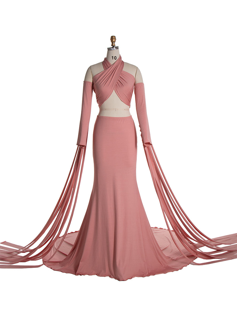 Stretchy Fabric ,2 Piece Set, Maternity Dress for Photo Shoot