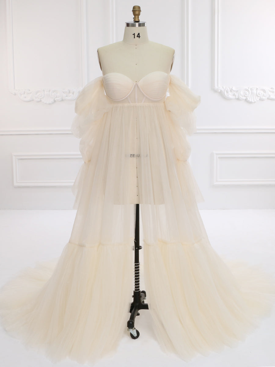 Tulle Maternity Dress for Photo Shoots, Corset Back Maternity Gown for Photoshoot