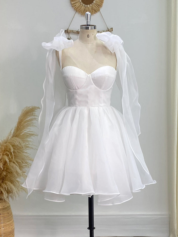 Elegantes kurzes Ballkleid mit Herzausschnitt, Mini-Heimkehrkleid YW240515 