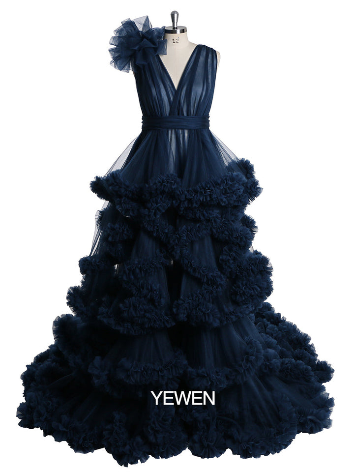 1M Schleppe Wolkenstil Damen Ballkleid Hochzeitsfotografie Kleid Umstandskleid für Fotoshooting YW220936 