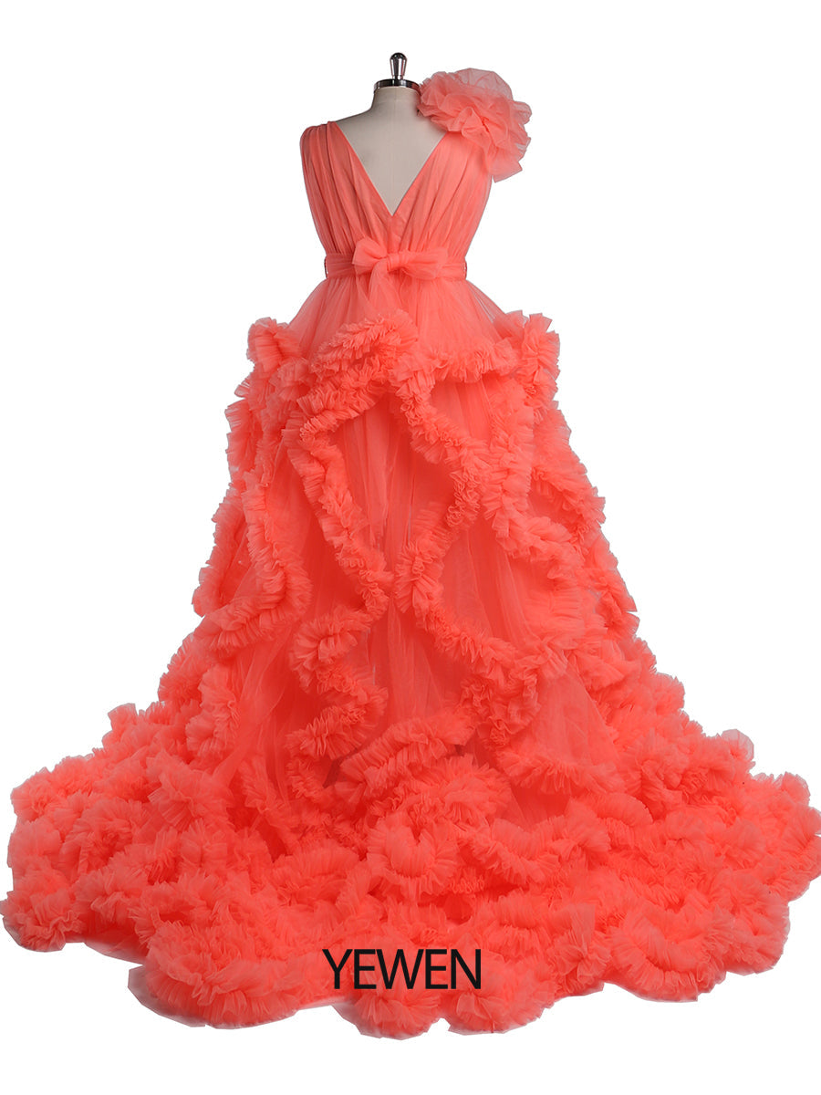 colorful flower wedding dress