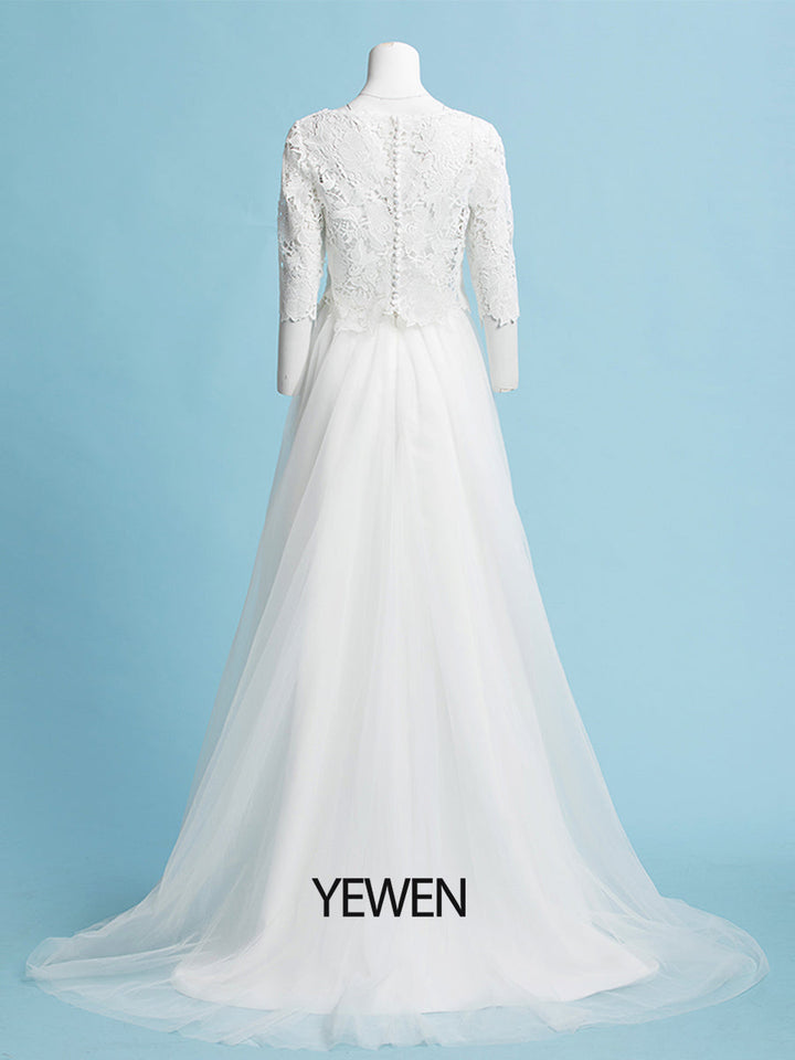 A-Linie Bohemian Brautkleider Lace Top Strand Hochzeit Brautkleid 