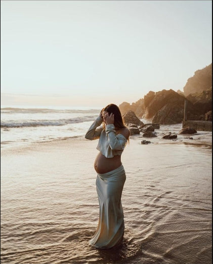 Two-Piece Maternity Dress Set, Outfits Maxi Skirt with Top, Prom Gown , Photo Shoot Dress