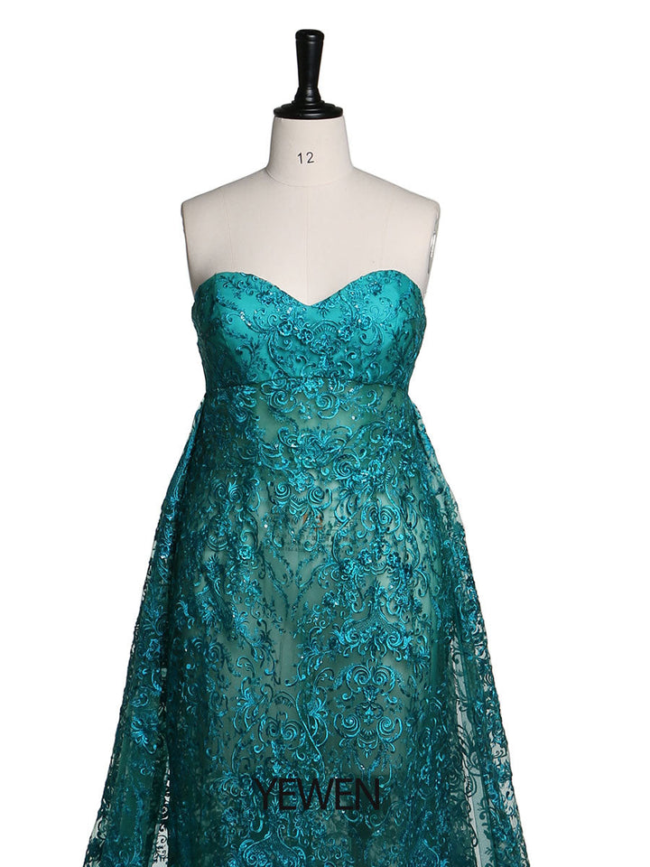 Abendkleid im Meerjungfrauen-Stil mit herzförmigem Ausschnitt und Spitze, Partykleid für Fotografie, elegantes Umstandskleid für Babypartys 