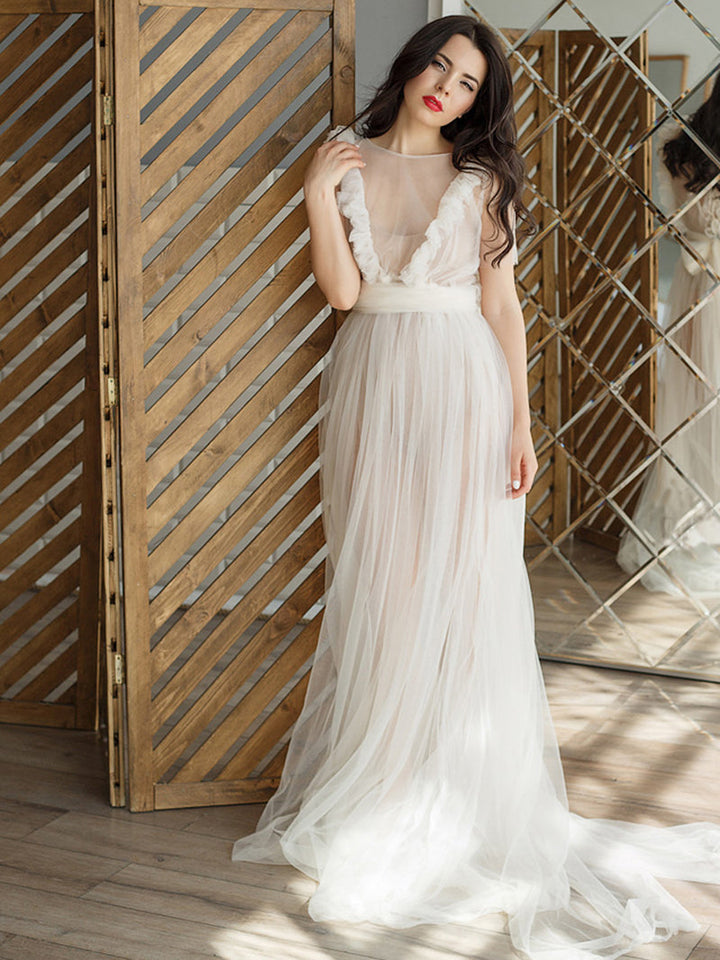 Weißes Umstandskleid mit Rüschen und kurzen Ärmeln, Maxi-Partykleid