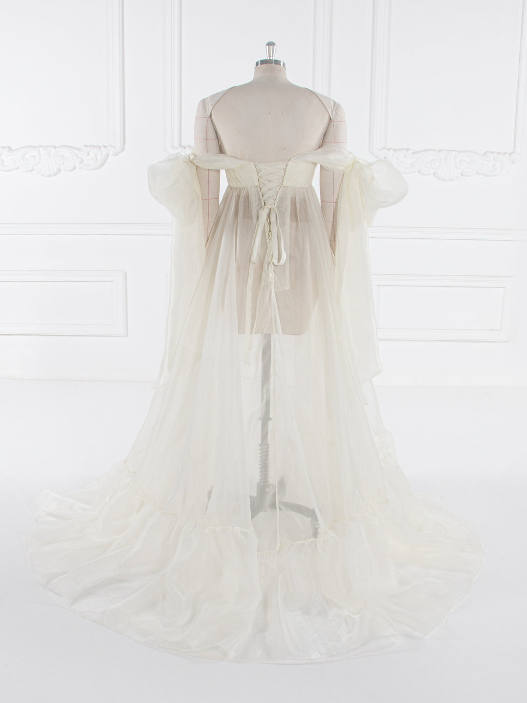 Umstandskleid aus weichem Organza aus Seide für Babyparty, Sommer-Umstandskleid für Fotoshootings, YW240019 
