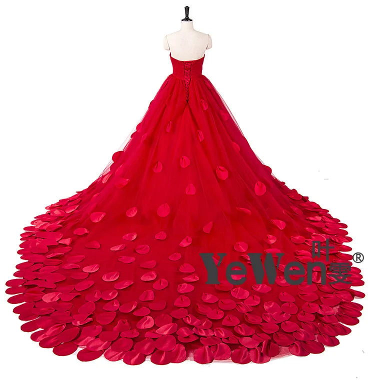 Elegantes Brautkleid mit Applikationen, trägerlos, A-Linie, Fotografie-Kleid 