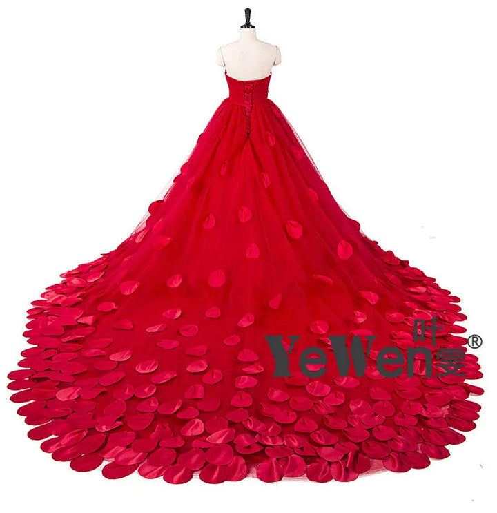 Elegantes Brautkleid mit Applikationen, trägerlos, A-Linie, Fotografie-Kleid 