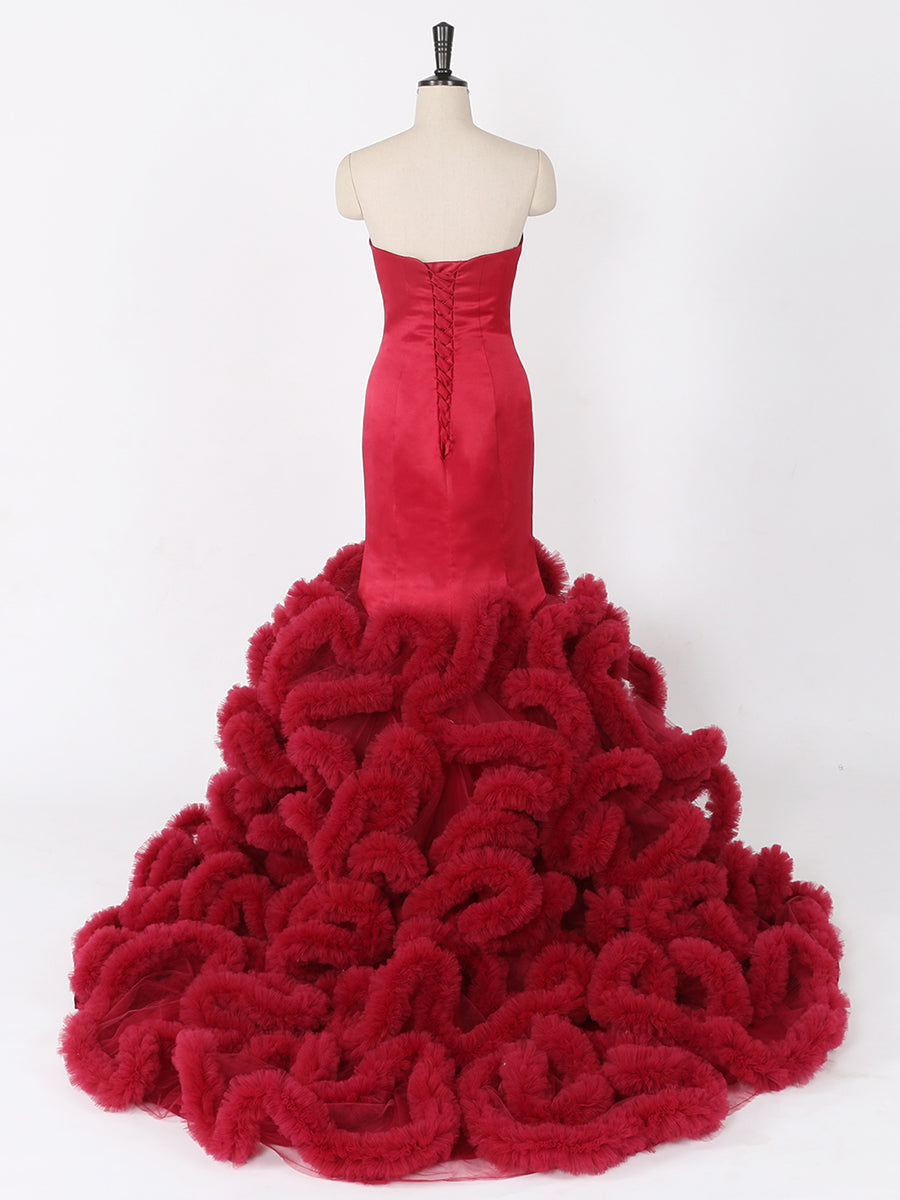 Burgunder Brautkleider Plus Size Meerjungfrau Brautkleid Brautkleid Fotoshooting Kleid