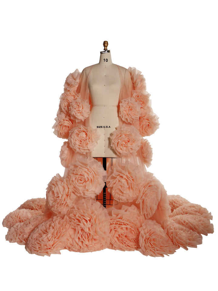 Handmade Flower Cape with Lining, Dress Photo Shoot Outfit