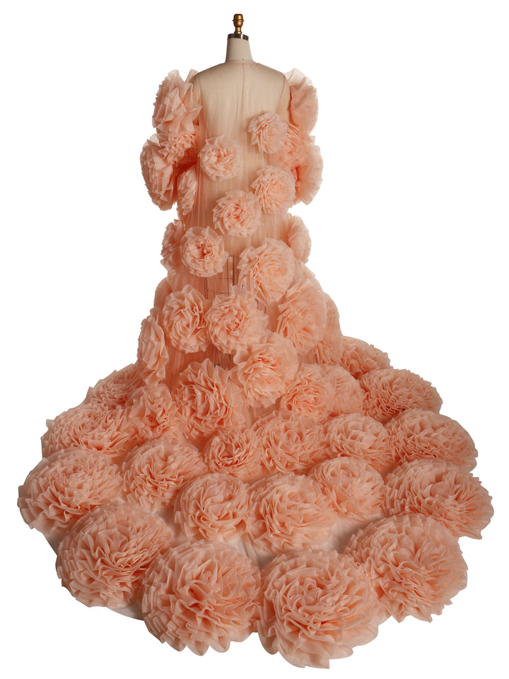 Handmade Flower Cape with Lining, Dress Photo Shoot Outfit